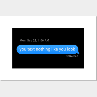 You text nothing like you look. Posters and Art